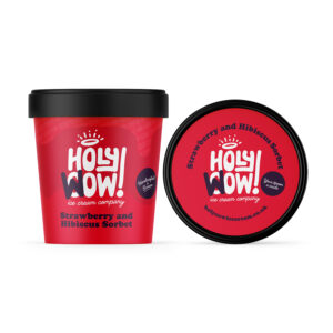 Strawberry & hibiscus sorbet single scoop tub